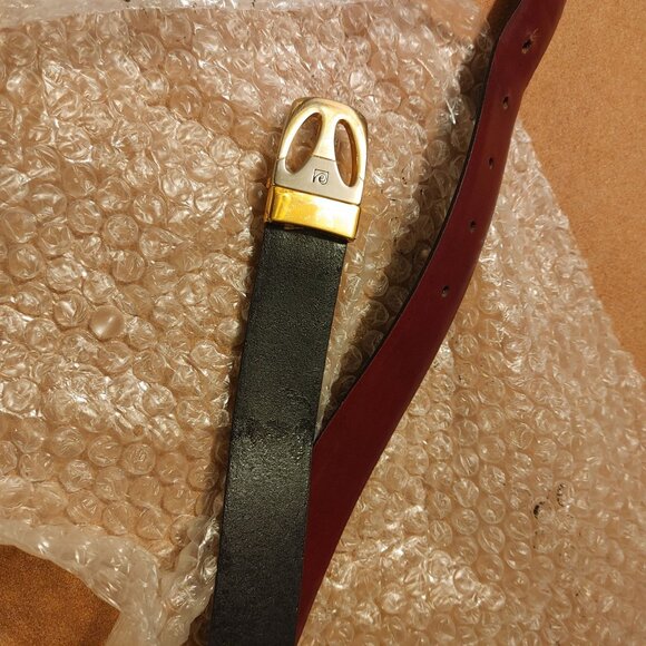 Pierre Cardin Reversible Black Brown 40 Belt Mens Vintage Logo Two Tone Buckle - Picture 2 of 10